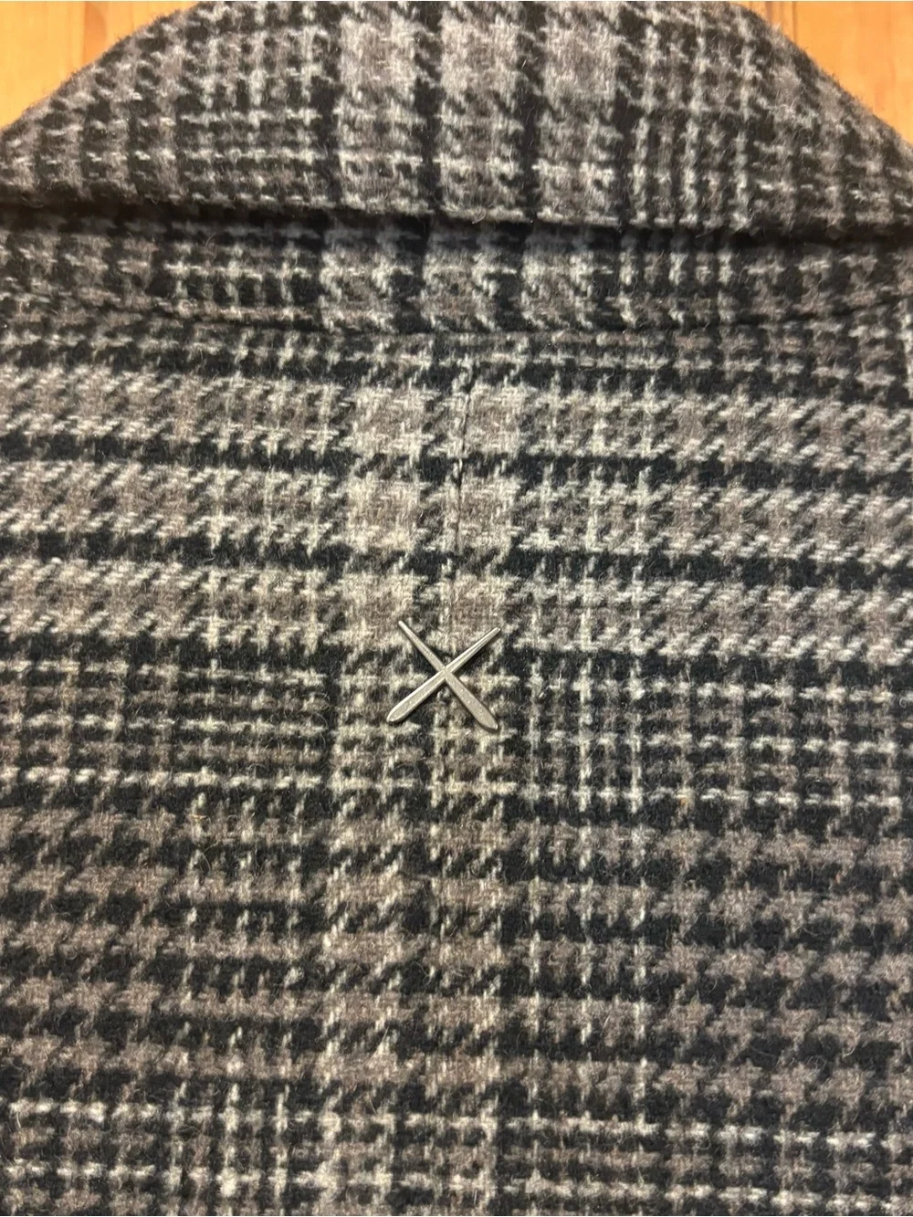 Cuts Clothing Men’s Black and Gray Glen Plaid Wool Blend Premium Shirt Jacket; L